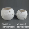 Hollow series promotion white porcelain candle holder